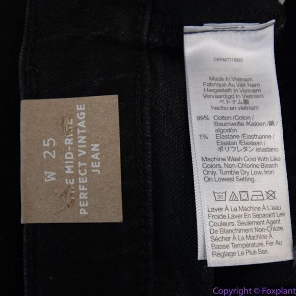 NEW Madewell The Mid-Rise Perfect Vintage Jeans Clean Black Wash, 25 - Picture 15 of 16